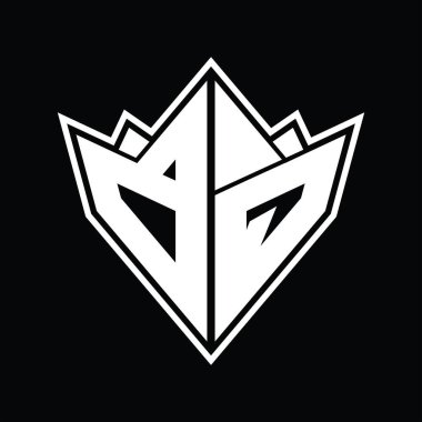 Soyut şekil tasarım şablonlu BQ Logo monogramı