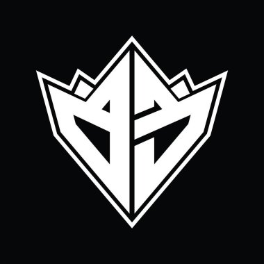 Soyut şekil tasarım şablonlu BE logo monogramı