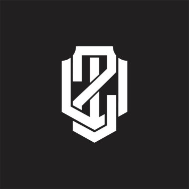 Üst üste binen biçim tasarım şablonlu ZW Logo monogramı
