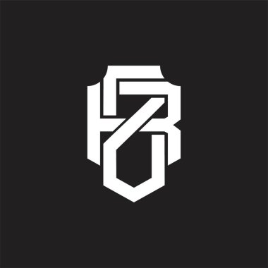 Üst üste binen biçim tasarım şablonlu ZR Logo monogramı