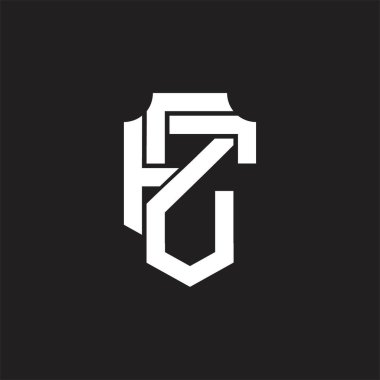 Üst üste binen biçim tasarım şablonlu ZF Logo monogramı