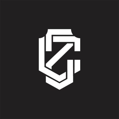 Üst üste binen biçim tasarım şablonlu ZC Logo monogramı
