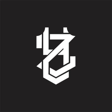 Üst üste binen biçim tasarım şablonlu YZ logo monogramı