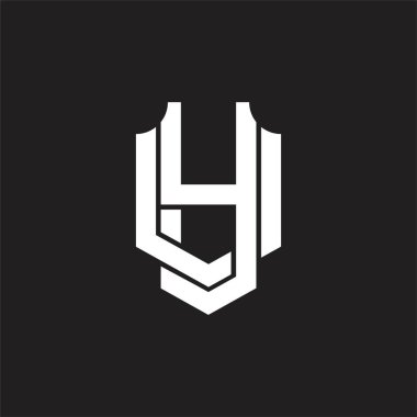 Üst üste binen biçim tasarım şablonlu YU Logo monogramı