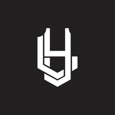 Üst üste binen biçim tasarım şablonlu YL Logo monogramı