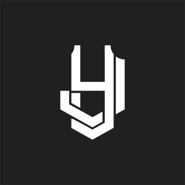 Üst üste binen biçim tasarım şablonu ile YJ Logo monogramı