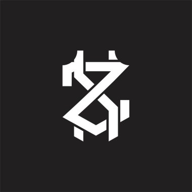 Üst üste binen biçim tasarım şablonlu XZ logo monogramı
