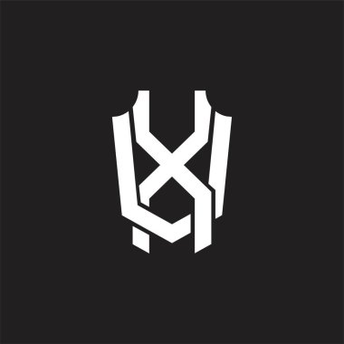 Üst üste binen biçim tasarım şablonlu XV Logo monogramı
