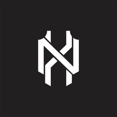 Üst üste binen biçim tasarım şablonu ile XN Logo monogramı