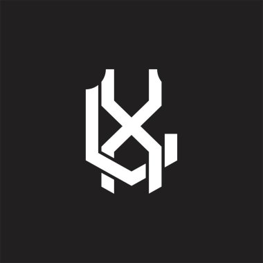 Üst üste binen biçim tasarım şablonlu XL Logo monogramı
