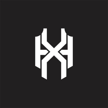 Üst üste binen biçim tasarım şablonu ile XH Logo monogramı