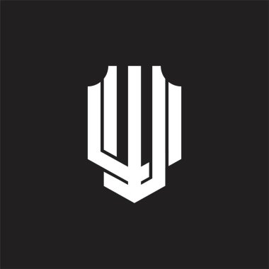 Üst üste binen stil tasarım şablonu ile WU Logo monogramı