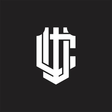 Üst üste binen biçim tasarım şablonu ile WC Logo monogramı