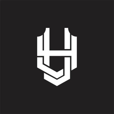 Üst üste binen biçim tasarım şablonlu UY Logo monogramı