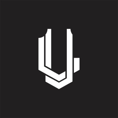 Üst üste binen biçim tasarım şablonlu UL Logo monogramı