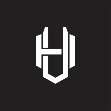 Üst üste binen biçim tasarım şablonu ile UH logo monogramı