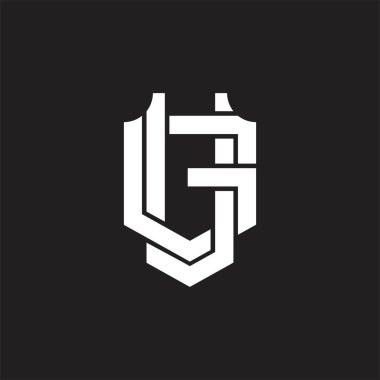 Üst üste binen biçim tasarım şablonlu UG logo monogramı