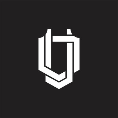 Üst üste binen biçim tasarım şablonlu UD logo monogramı