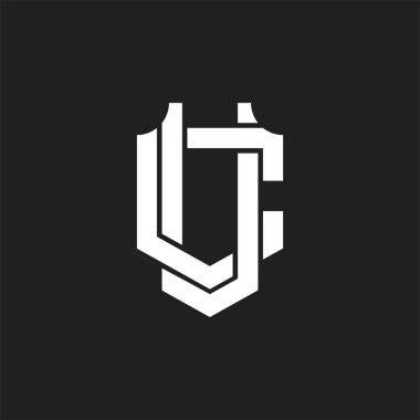 Üst üste binen biçim tasarım şablonlu UC Logo monogramı