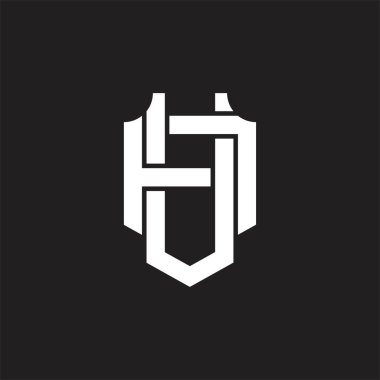 Üst üste binen biçim tasarım şablonlu UA logo monogramı