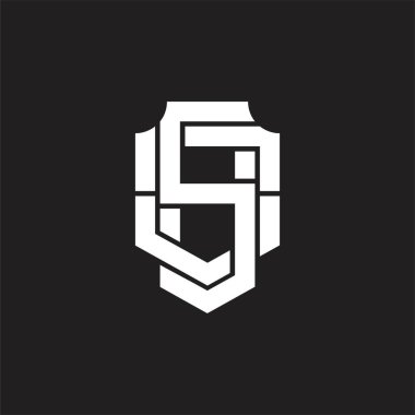 Üst üste binen biçim tasarım şablonu ile So Logo monogramı