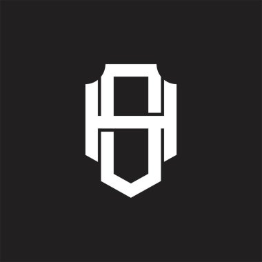 Üst üste binen biçim tasarım şablonu ile SH Logo monogramı
