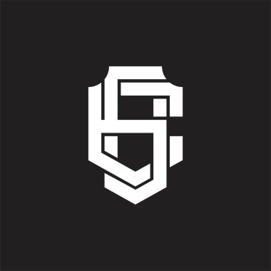 Üst üste binen biçim tasarım şablonlu SE Logo monogramı