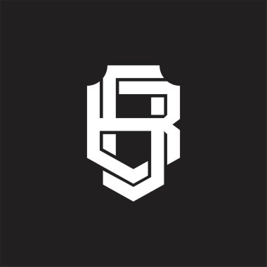 Üst üste binen biçim tasarım şablonlu SB Logo monogramı