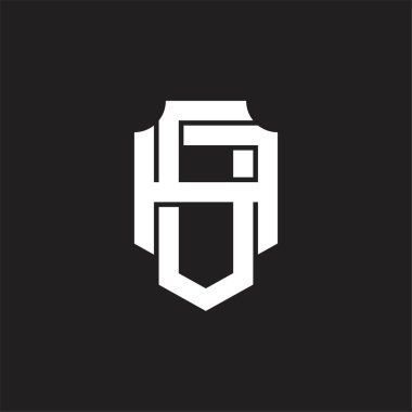 Üst üste binen biçim tasarım şablonlu SA Logo monogramı