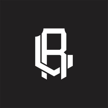 Üst üste binen biçim tasarım şablonlu RL Logo monogramı