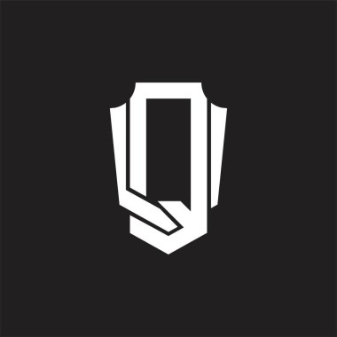 Üst üste binen biçim tasarım şablonlu QV logo monogramı