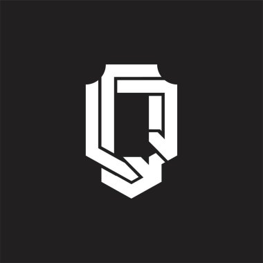 Üst üste binen biçim tasarım şablonlu QQ Logo monogramı