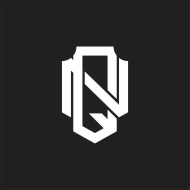 Üstüste binen biçim tasarım şablonlu QN Logo monogramı