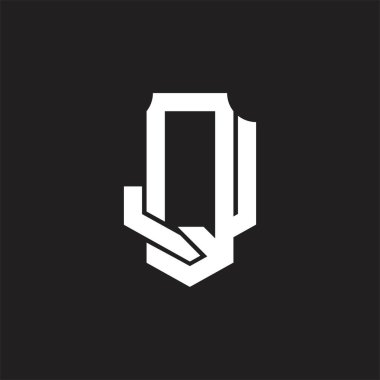 Üstüste binen biçim tasarım şablonlu QJ Logo monogramı