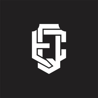 Üst üste binen biçim tasarım şablonlu QE Logo monogramı