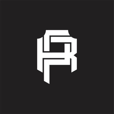 Üst üste binen biçim tasarım şablonu ile PR logo monogramı