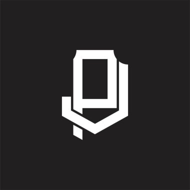 Üst üste binen biçim tasarım şablonlu PJ Logo monogramı