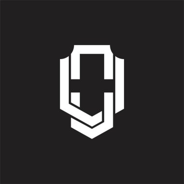 Üst üste binen biçim tasarım şablonlu OU Logo monogramı