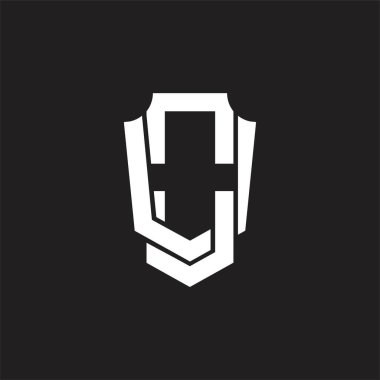 Üst üste binen biçim tasarım şablonlu OV logo monogramı