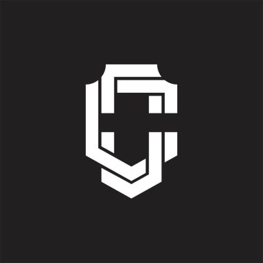Üst üste binen biçim tasarım şablonlu OC logo monogramı