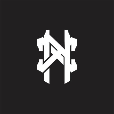 Üst üste binen biçim tasarım şablonlu NX Logo monogramı