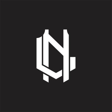 Üst üste binen biçim tasarım şablonlu NL Logo monogramı