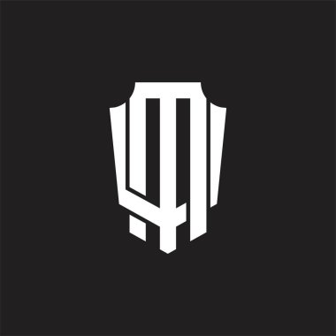 Üst üste binen biçim tasarım şablonlu MV logo monogramı