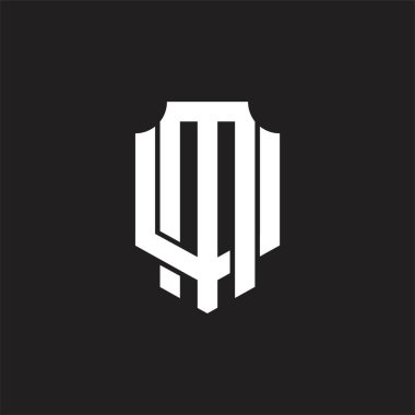 Üst üste binen biçim tasarım şablonu ile MW Logo monogramı