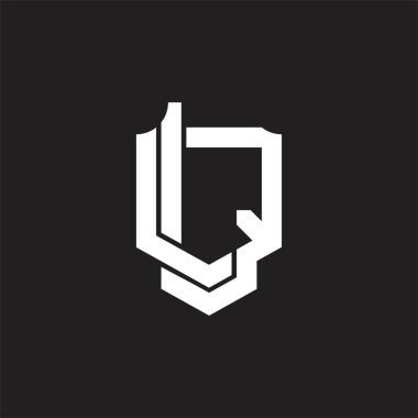 Üst üste binen biçim tasarım şablonlu LQ Logo monogramı
