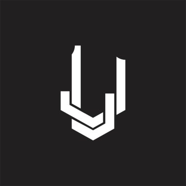 Üst üste binen biçim tasarım şablonlu LJ Logo monogramı