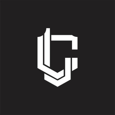 Üst üste binen biçim tasarım şablonlu LC Logo monogramı