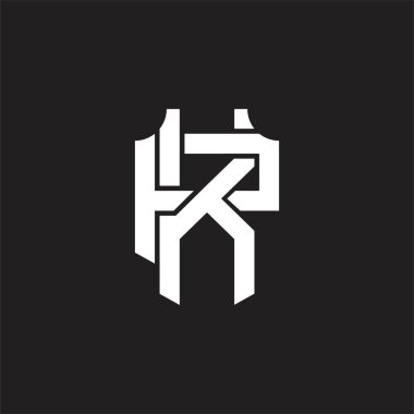 Üst üste binen biçim tasarım şablonu ile KP Logo monogramı