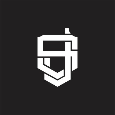 Üst üste binen biçim tasarım şablonu ile JS Logo monogramı