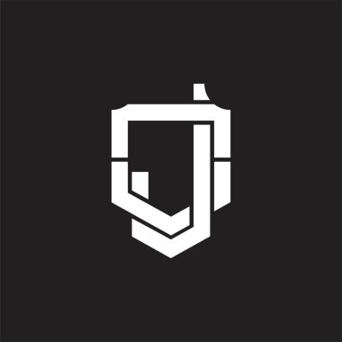Üst üste binen biçim tasarım şablonlu JO Logo monogramı